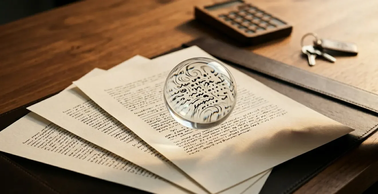 Analyse approfondie des conditions générales d'un contrat d'assurance automobile avec loupe et documents