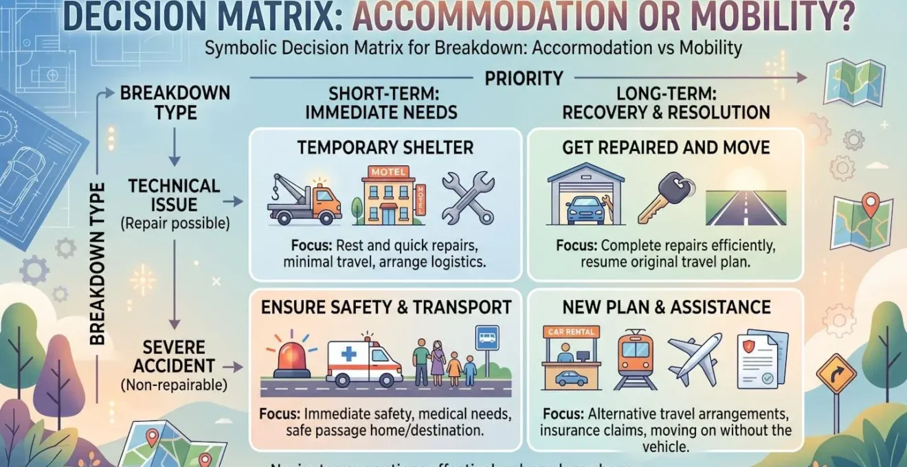 Matrice de décision symbolique entre hébergement et mobilité lors d'une panne
